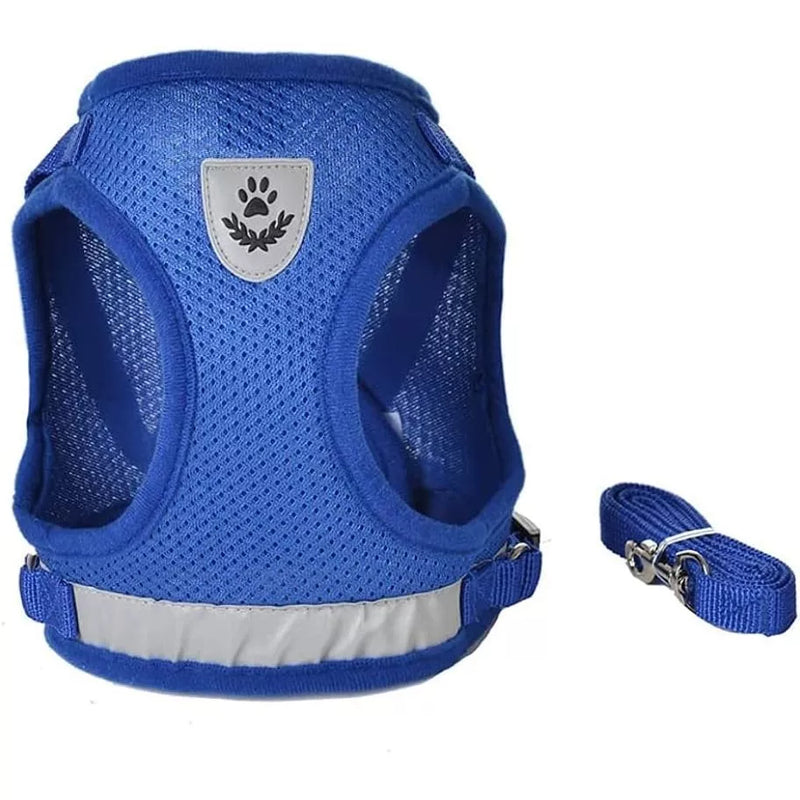 Coleira Peitoral Cachorro e Gato, conjunto de guia + coleira tipo colete para pet pequenos e médios