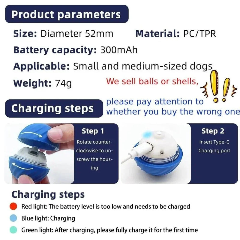 Bolinha Eletrônica Para Cachorro Brincar Movimento Automatico Recarregavel USB